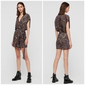 All Saints Purple Paisley Romper